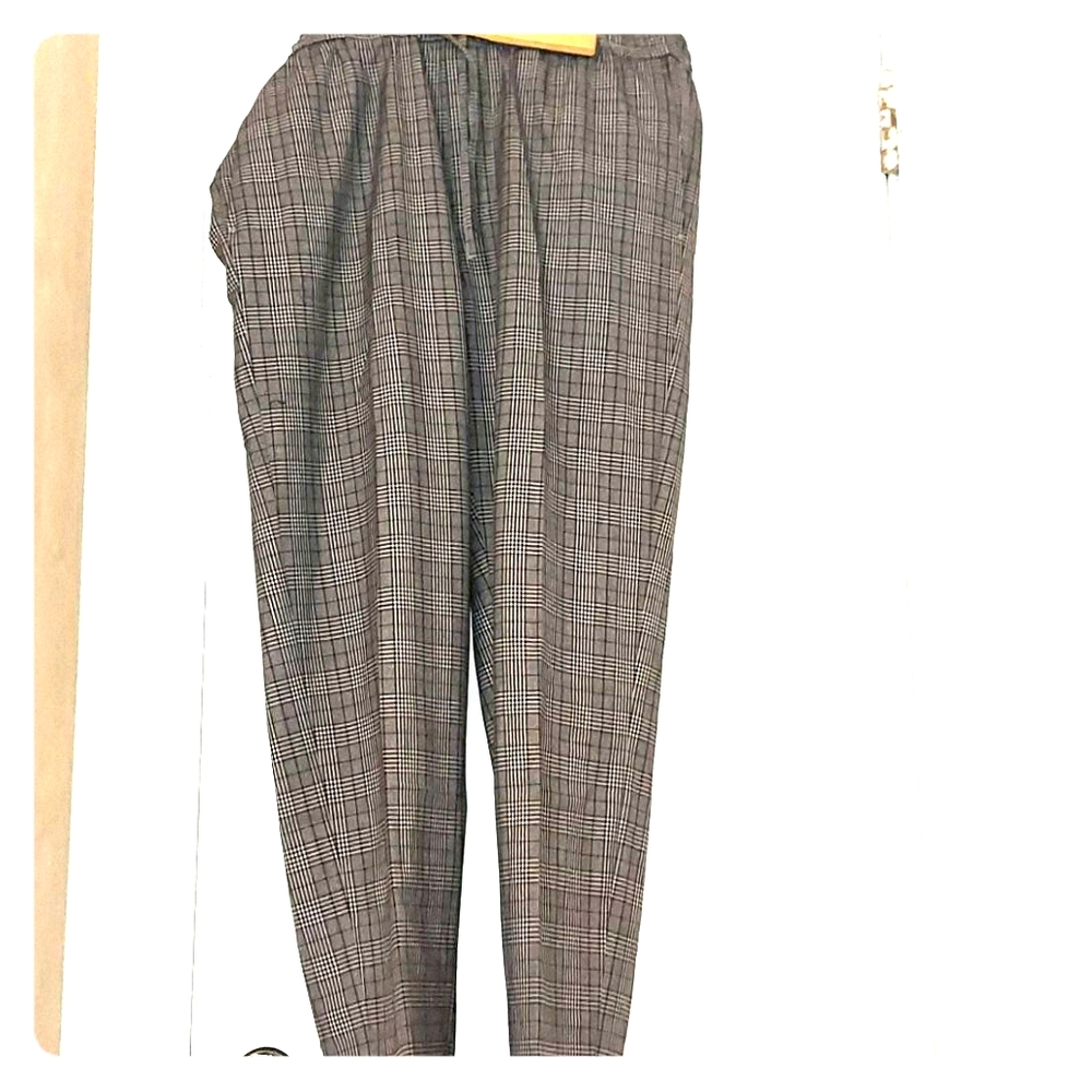 Men's Cuffed Plaid Pants